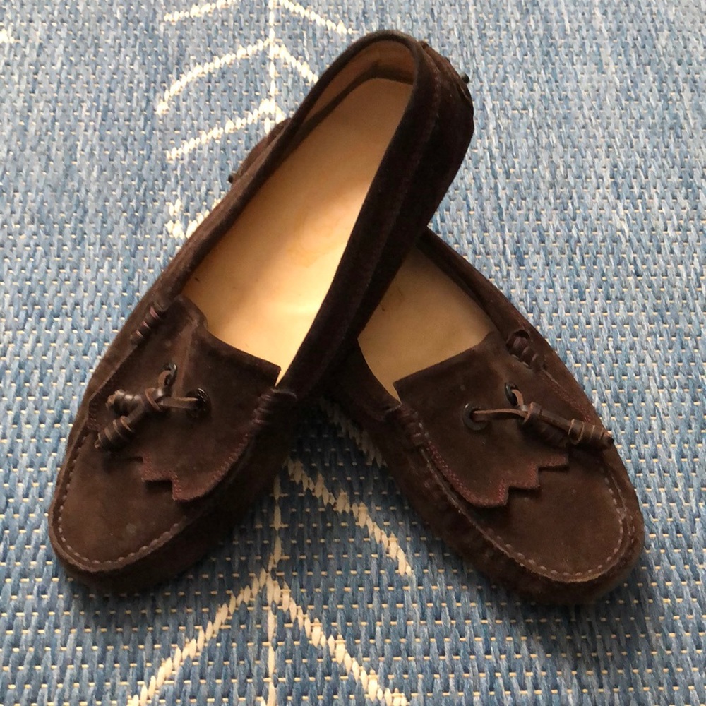 Tod’s Brown Leather Tassel Driving Shoes Women’s Sz. 39/9